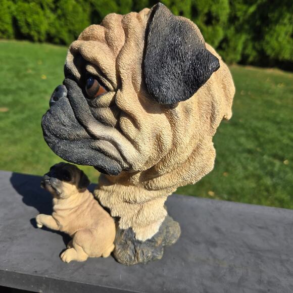 Mama and Pup Pug Look of Love Bust Westland Giftware #3178 HEAVY - Picture 3 of 16